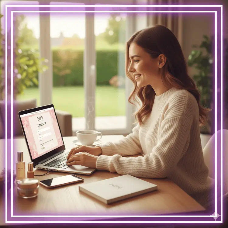 Contacter votre distributeur Mihi répondant à un formulaire de contact en ligne, symbolisant la facilité de contacter votre distributeur Mihi.
