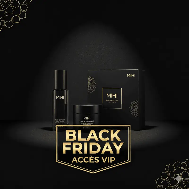 Offres exclusives du Black Friday beauté 2025 sur une sélection de produits Mihi.