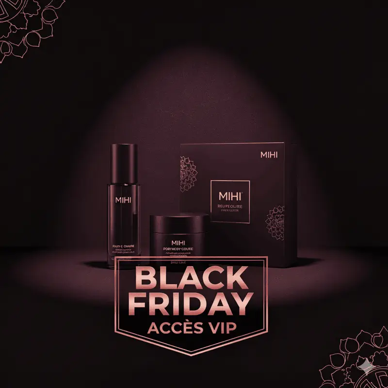 Offres exclusives du Black Friday beauté 2025 sur une sélection de produits Mihi.