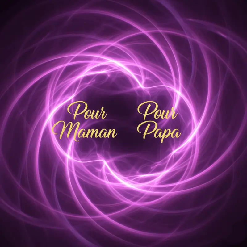 Cadeau d'amour pour la Fête des Mères et des Pères 2026, lumières roses et violettes.