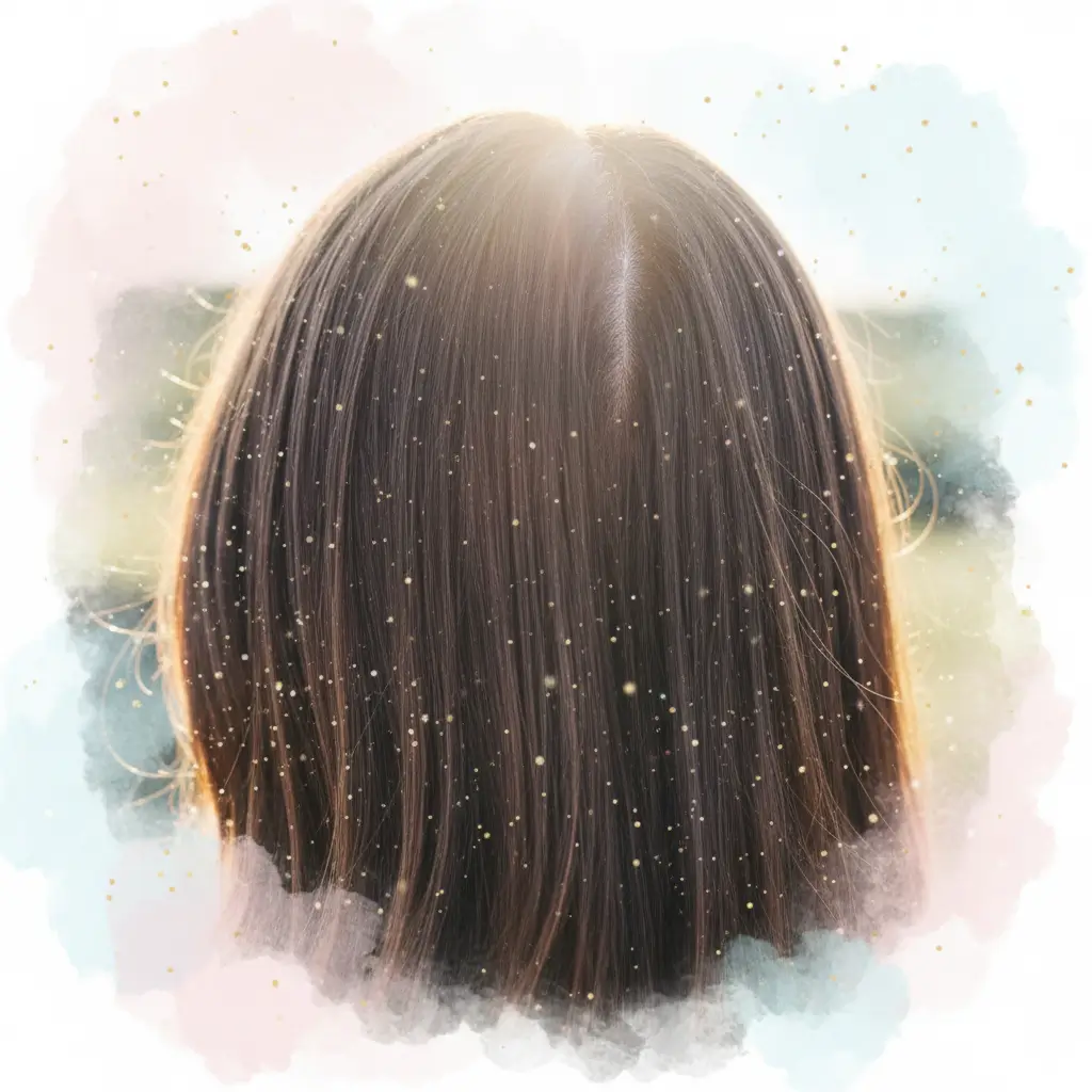 Gros plan sur des cheveux denses et un cuir chevelu sain, résultat du meilleur traitement anti-chute de cheveux Mihi.