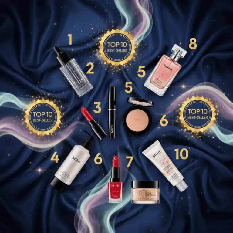 Le TOP 10 des **meilleurs produits Mihi 2026**, incluant des soins visage, parfums et maquillage.