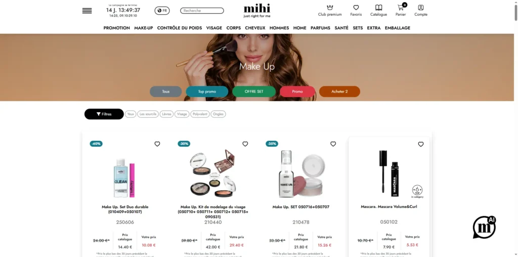 Portrait d'une femme avec un teint parfait et naturel, résultat du meilleur fond de teint 2026 de Mihi.