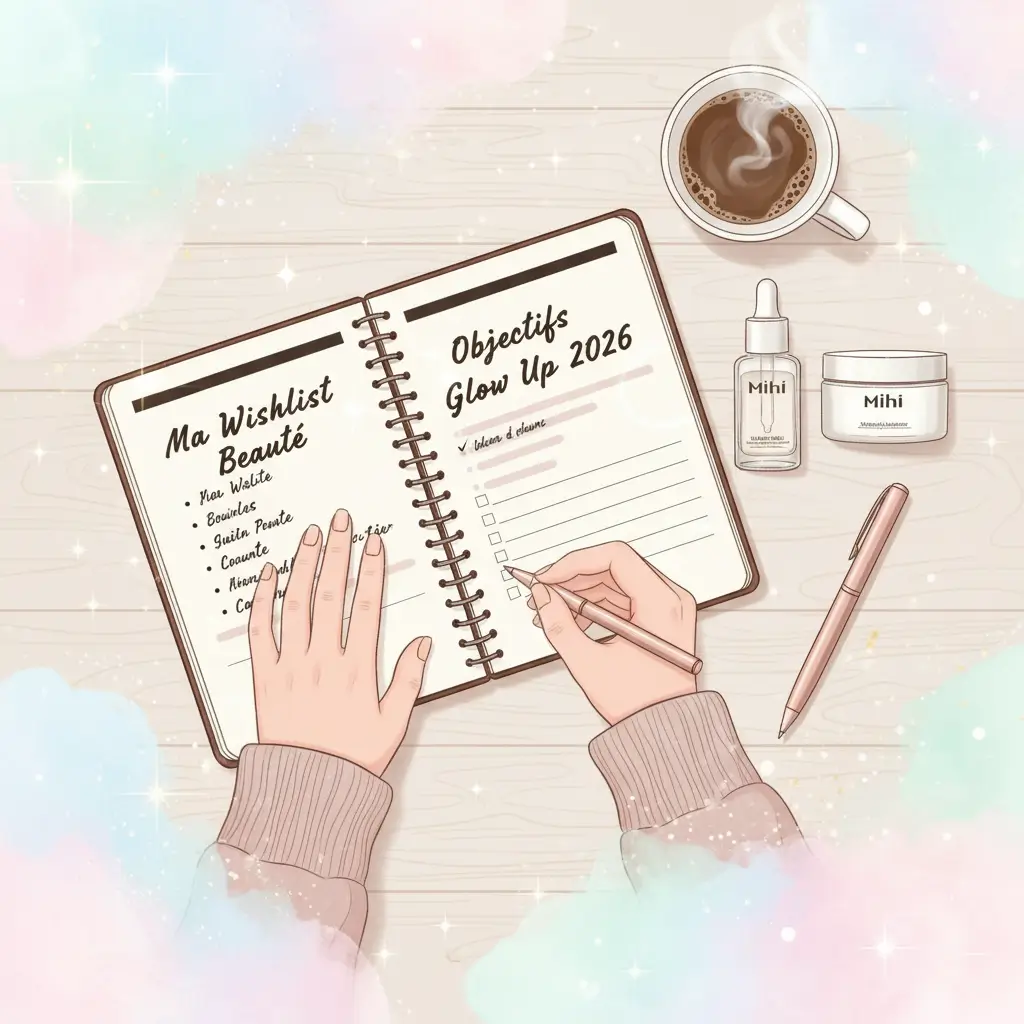 Création d'une wishlist pour les soldes hiver 2026 beauté, avec des produits de soin Mihi.