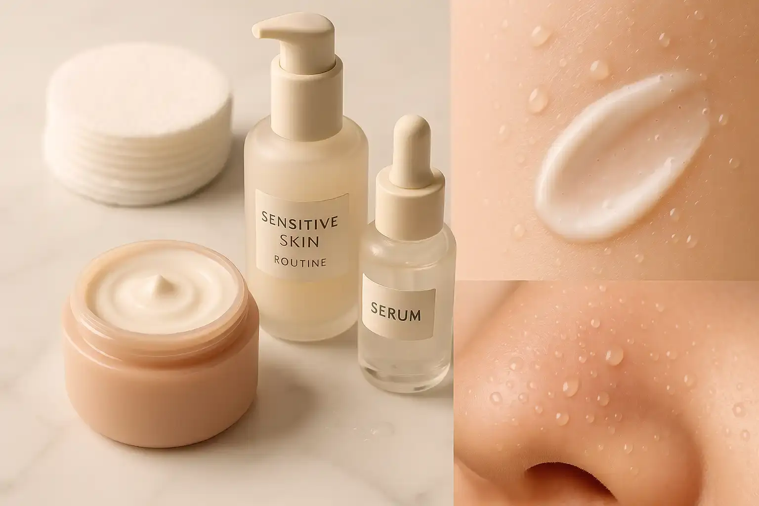 Guide de la routine peau sensible Mihi, avec des produits apaisants pour calmer les rougeurs et révéler l'éclat.